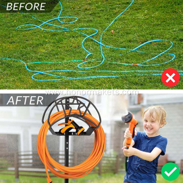 Hot sale Detachable Freestanding garden hose holder Outside Heavy Duty Metal Hose Storage Reel Rack for Garden, Yard & Lawn